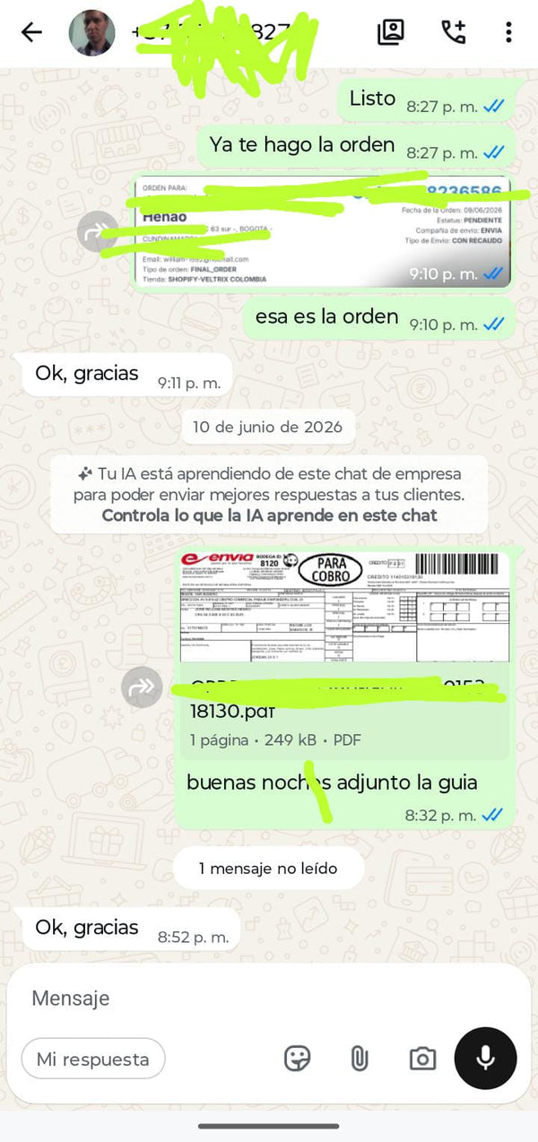 MANDANDO LAS GUIAS A NUESTROS CLIENTES