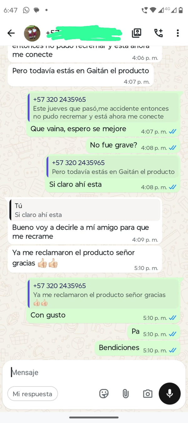 CLIENTE RECLAMA EL PRODUCTO EN MENOS DE UNA HORA